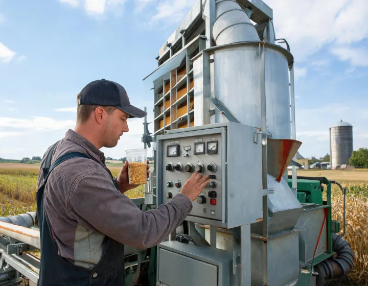 Grain dryer operator control station