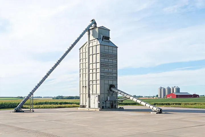 Batch grain drying arrangement